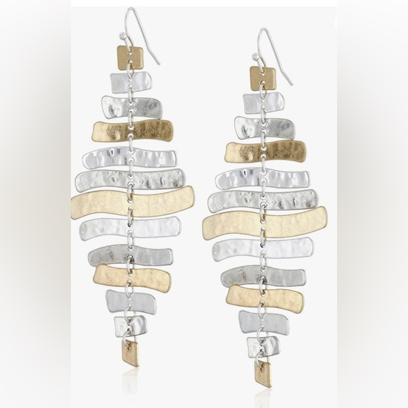 NWT Soho Prisma Two-Tone Sculptural Drop Earrings - Picture 1 of 2